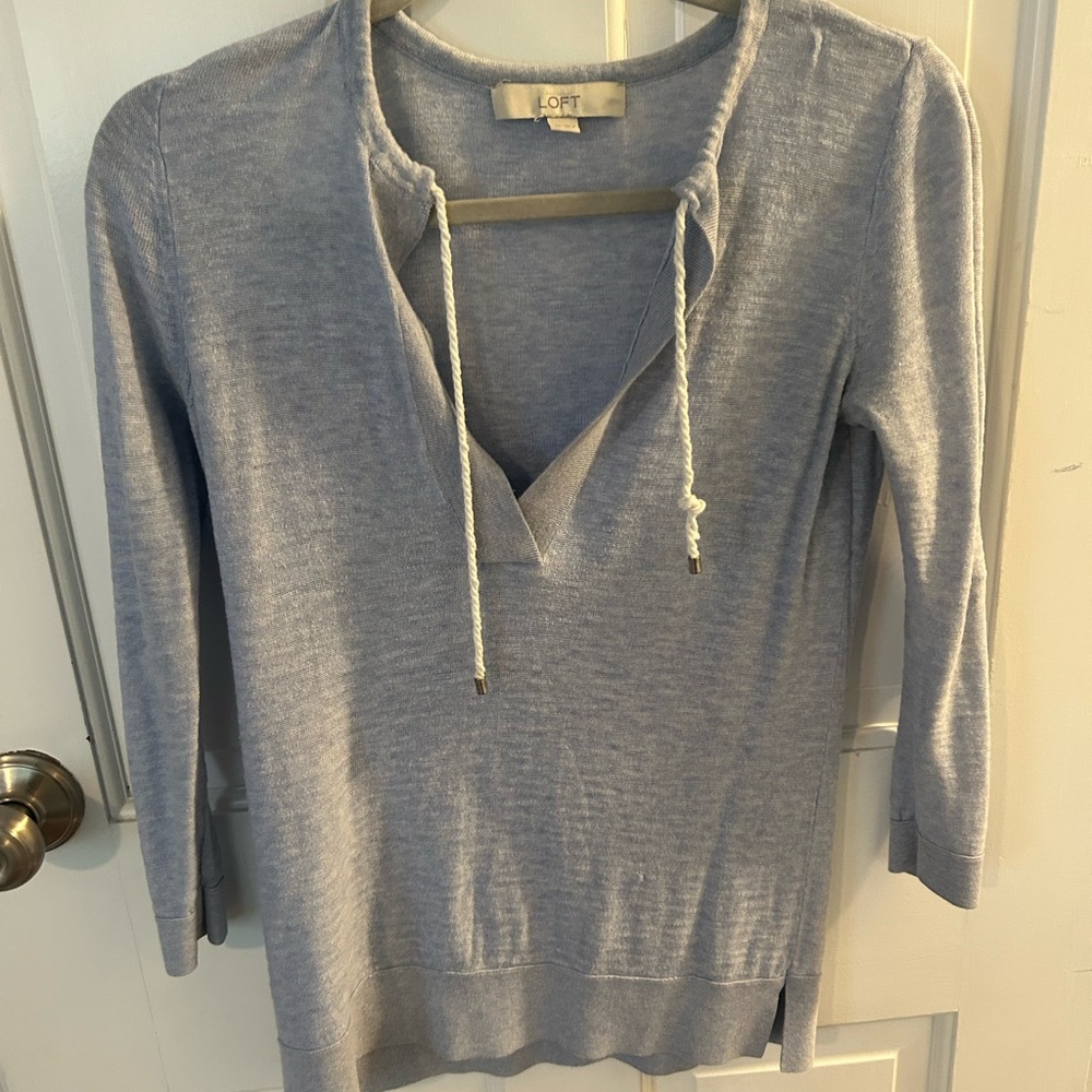 LOFT Soft Blue Knit Top